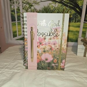 Floral Journal with Gold Pen